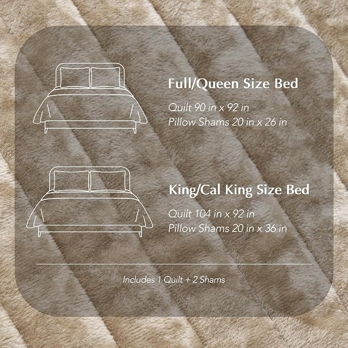 EVERGRACE Velvet Quilt Set Queen Size, Luxurious Soft Striped Channel Bedding - Image 8