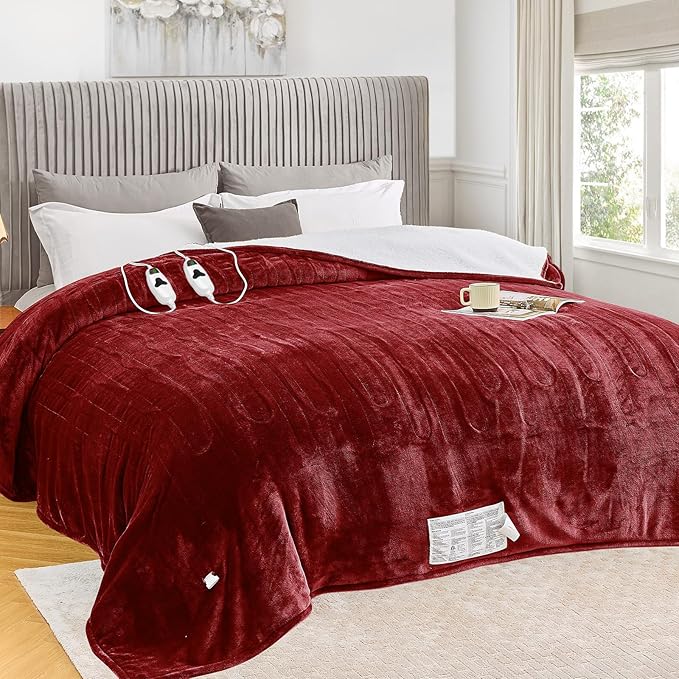 greenoak Heated Blanket Electric Queen Size 84"X90" Dual Control, Heating by Greenoak