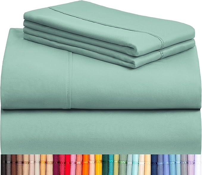 LuxClub 4 PC Queen Sheet Set, Breathable Luxury Bed Sheets, Deep Pockets 18" by LuxClub