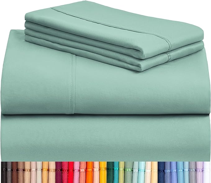 LuxClub 4 PC Full Sheet Set, Deep Pockets Wrinkle Free Cooling Bed Sheets Hotel - Image 9