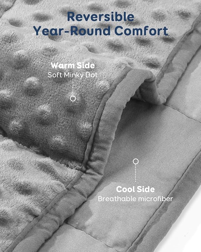 Kivik Weighted Blanket 20 lbs for Adults, Minky Dot Heavy Blankets, Microfiber - Image 3