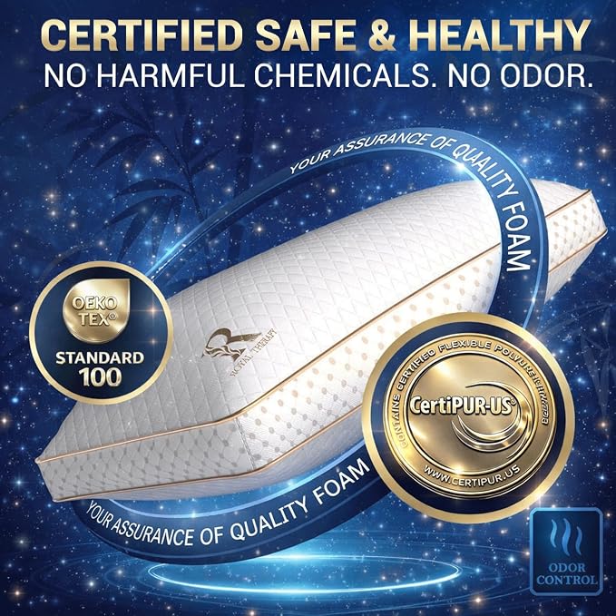 Royal Therapy King Memory Foam Pillow, Adjustable Shredded Odor-Free Pillow - Image 5