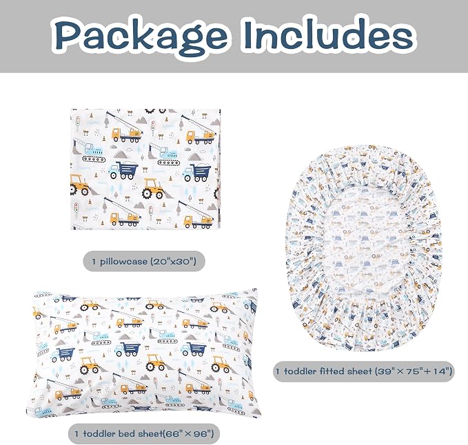 lasoftan Kids Sheet Set Twin Size 3 Pcs, Boys Sheet Set - Image 4