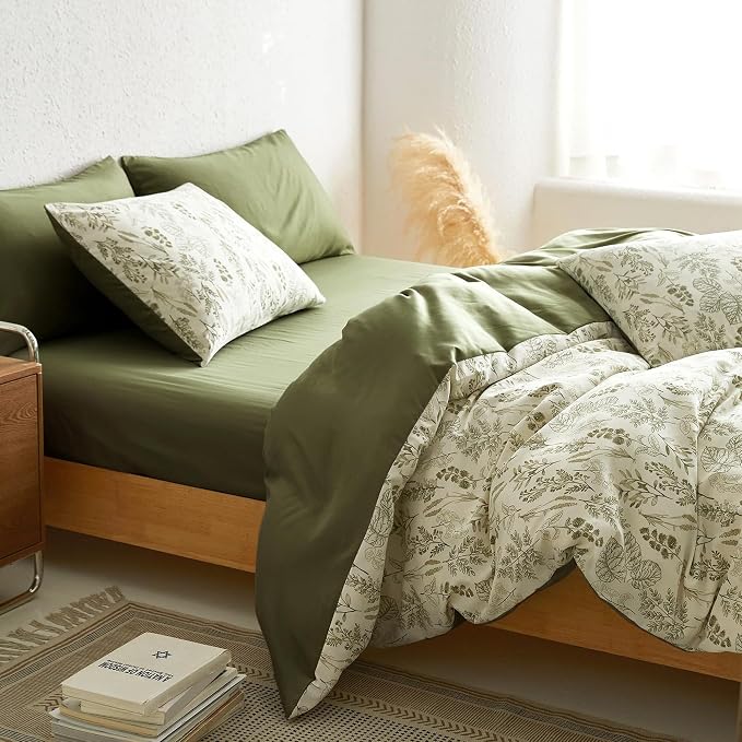 BOLINLIVING Floral Duvet Cover King Size, Breathable Soft Microfiber Bedding Set - Image 5