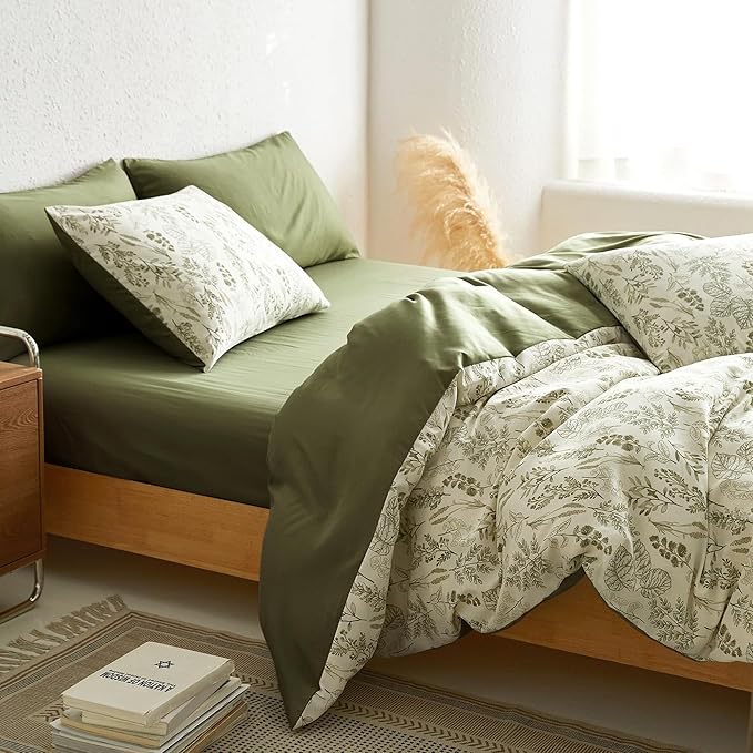 BOLINLIVING Floral Duvet Cover Full Size, Breathable Soft Microfiber Bedding Set - Image 5
