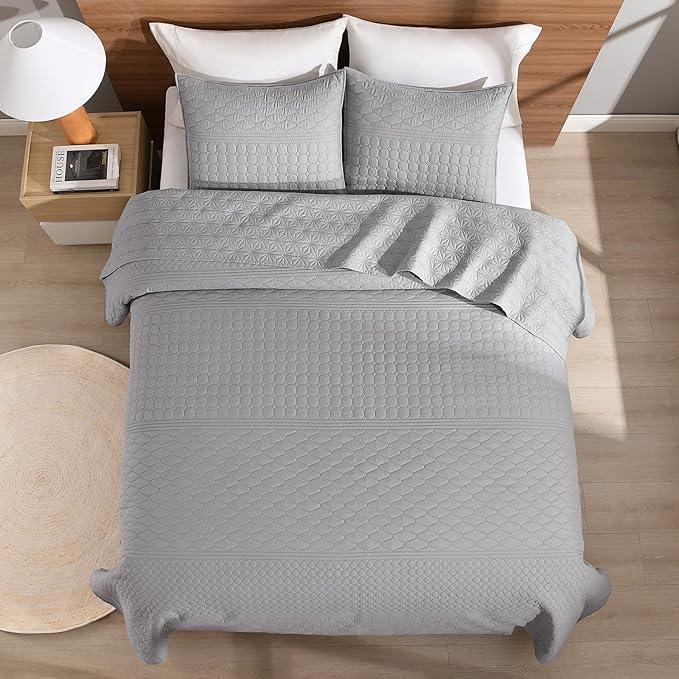HORIMOTE HOME Grey King Size Quilt Set - Image 5