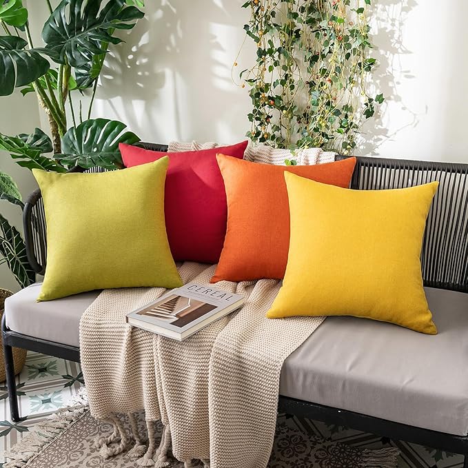 MIULEE Pack of 2 Decorative Outdoor Solid Waterproof Throw Pillow Covers - Image 4