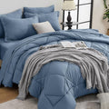 HEVUMYI Dusty Blue Cali-King Comforter Set by HEVUMYI