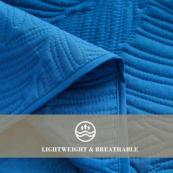 Exclusivo Mezcla Queen Quilt Bedding Set, Lightweight Royal Blue Quilts Queen - Image 5