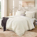 Andency Comforter Set Oversized King Ivory 120x120, 3 Pieces Boho Fall Tassel by Andency
