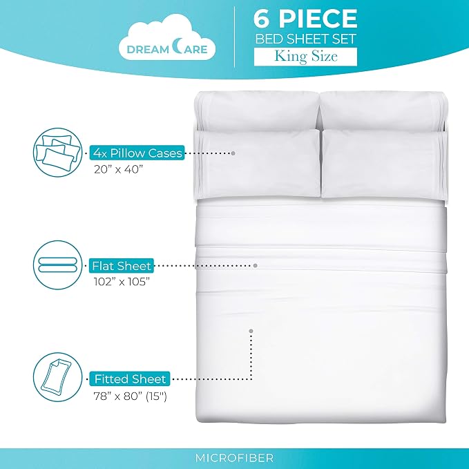 DREAMCARE King Size Sheets Set - Image 3