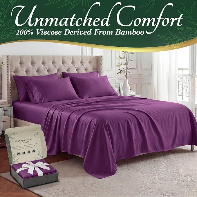 DECOLURE 100% Viscose Derived from Bamboo Sheets California King Size - Image 2