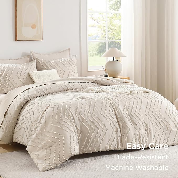 Andency Twin/Twin XL Comforter Set Beige, Twin Bed Comforter - Image 3