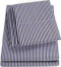 Queen Sheets Stripe Navy by SweetHomeCollection