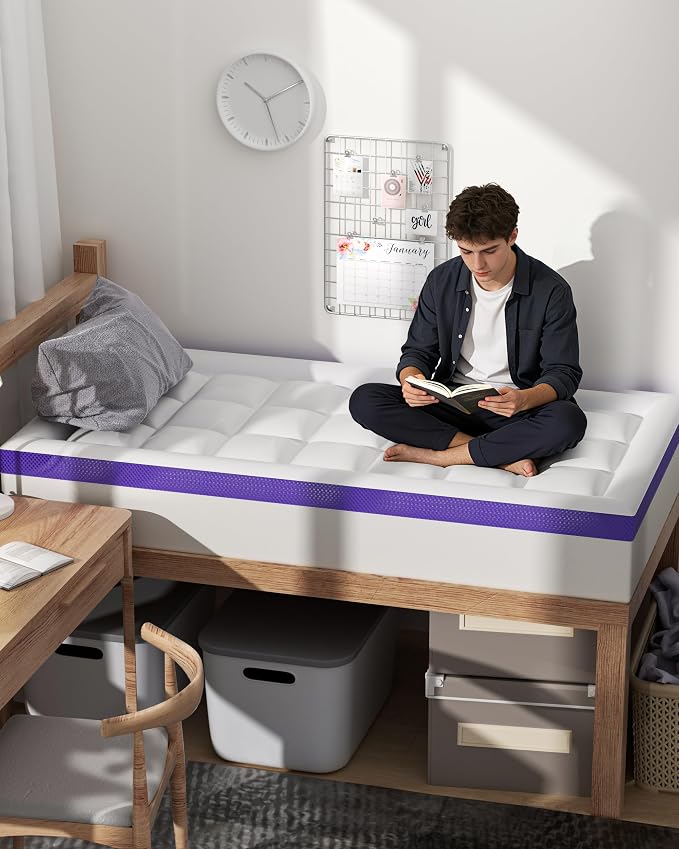 ChiXpace Dual Layer 4 Inch Memory Foam Mattress Topper Full XL - Image 6