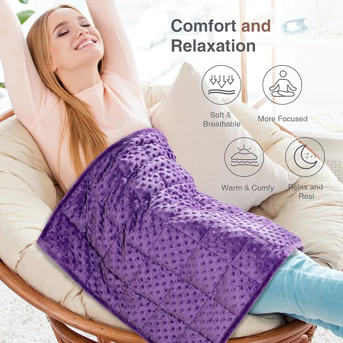 Alomidds Weighted Lap Blanket 7lbs, Cozy Luxury Breathable Weighted Blanket - Image 5