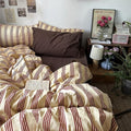 mixinni Retro Striped Duvet Cover Set California King by mixinni