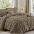 Sasttie King Size Comforter Set, 7-Piece Bed in a Bag, Pintuck Bedding Set by SASTTIE