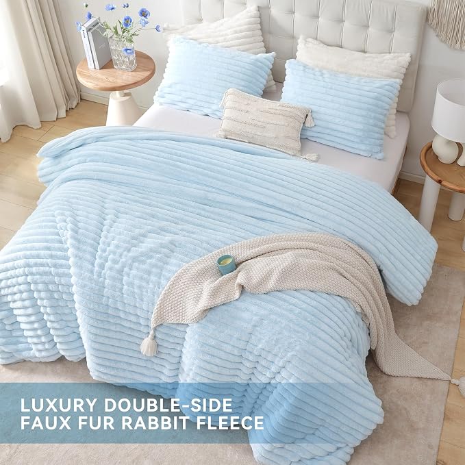 Smoofy Fluffy King Size Comforter Set 3 Pieces - Image 4