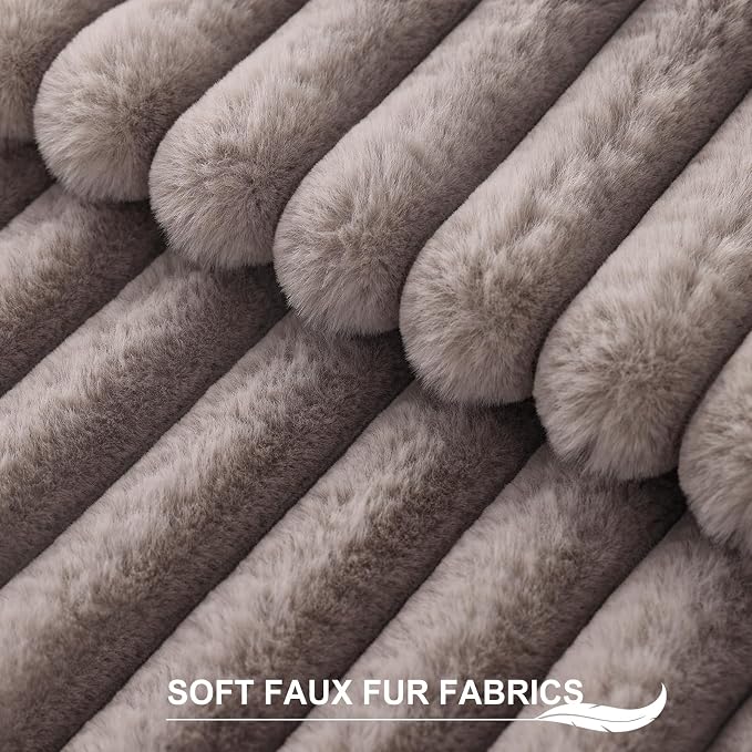 Pallene Faux Fur Plush Throw Pillow Covers 26x26 Set of 2, Luxury Soft Fluffy - Image 2