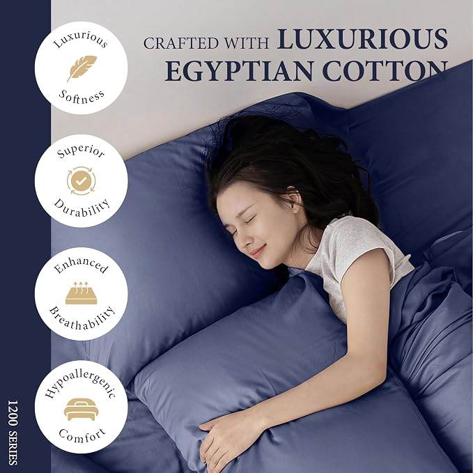 100% Egyptian Cotton King Size Sheets Set - Image 2