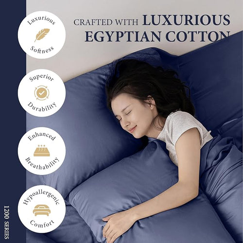 100% Egyptian Cotton Queen Size Sheets Set - Image 2