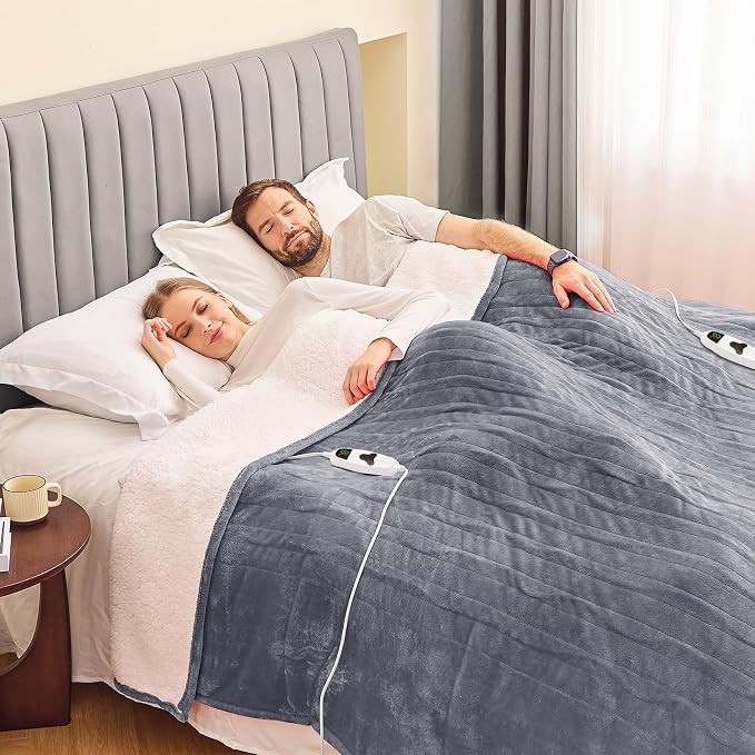 greenoak Heated Blanket Electric King Size 100"X90" Dual Control, Heating - Image 3