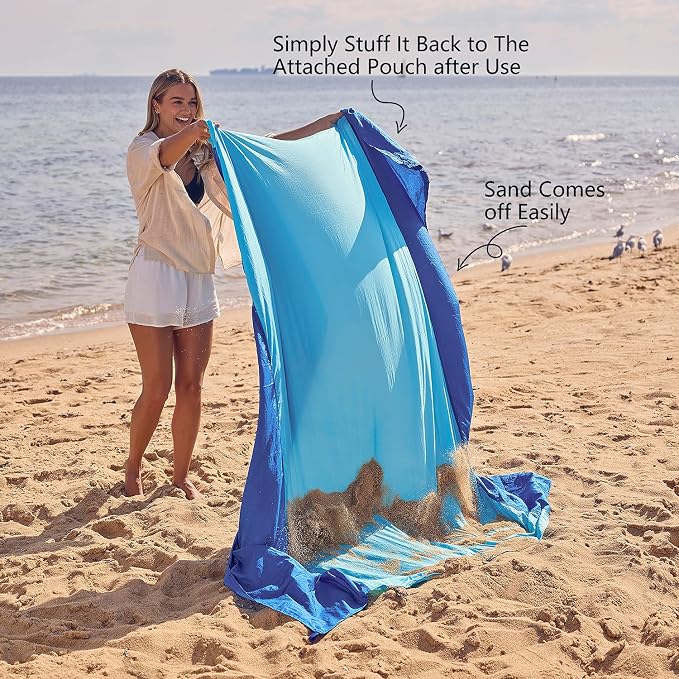 WEKAPO Beach Blanket Sandproof Waterproof, Extra Large Beach Mat, Oversized & - Image 5