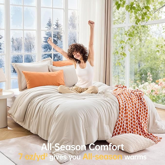 MUXHOMO Full Comforter Sets, All Season Ultra Soft Down Alternative Bedding - Image 4