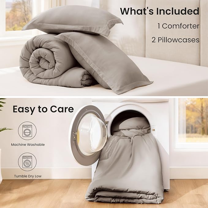 Love's cabin Burlwood Full Comforter Set, 3-Piece Prewashed Bed Set - Image 8