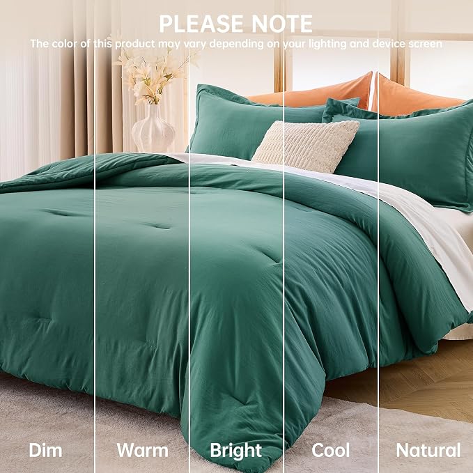 MUXHOMO King Size Comforter Set, All Season Ultra Soft Down Alternative Bedding - Image 9