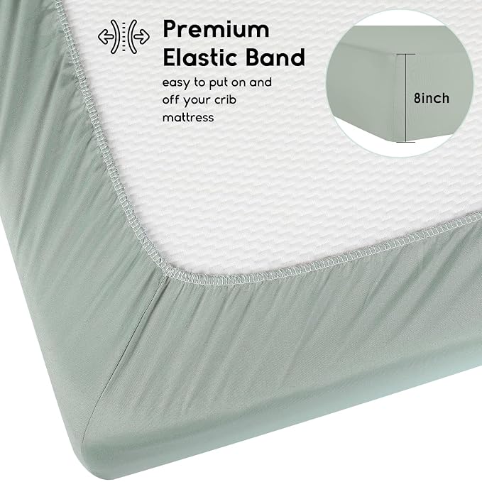 Yoofoss Baby Crib Sheets for Boys Girls, Fitted Crib Sheet 2 Pack for Standard - Image 3