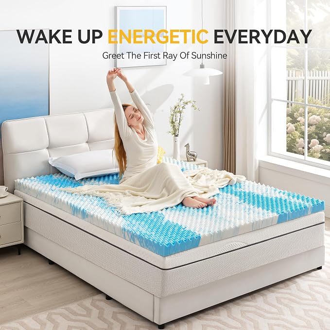 SINWEEK 3 Inch Egg Crate Memory Foam Mattress Topper Twin Size, Soft Mattress - Image 6