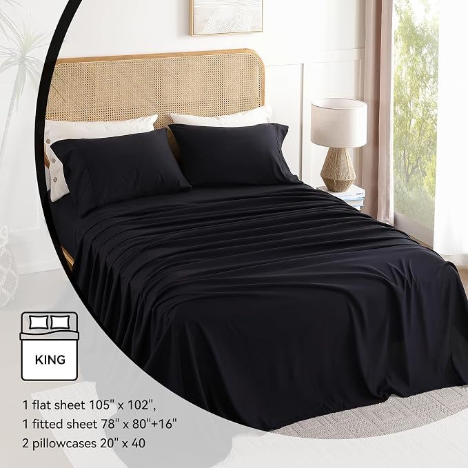 King Sheet Set 4 Piece, Wrinkle Free, Oeko-Tex Certified - Image 6