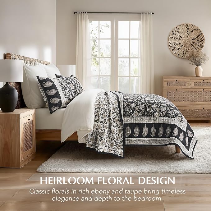 EverGrace Cotton Quilt Set Queen Size, 100% Cotton Reversible Lightweight - Image 2