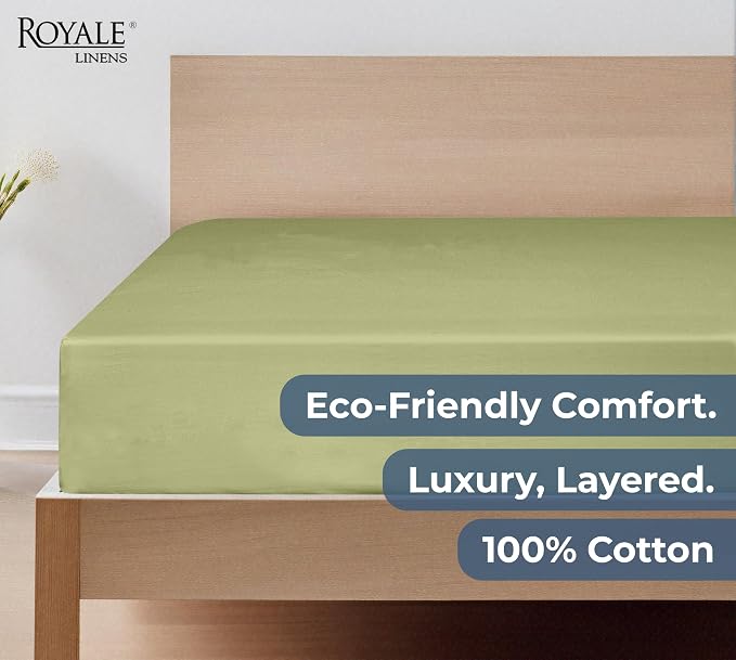 Royale Linens 100% Organic Cotton Fitted Sheet - Image 6