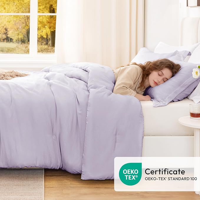 Love's cabin Lavender Full Comforter Set, 3-Piece Prewashed Bed Set - Image 5