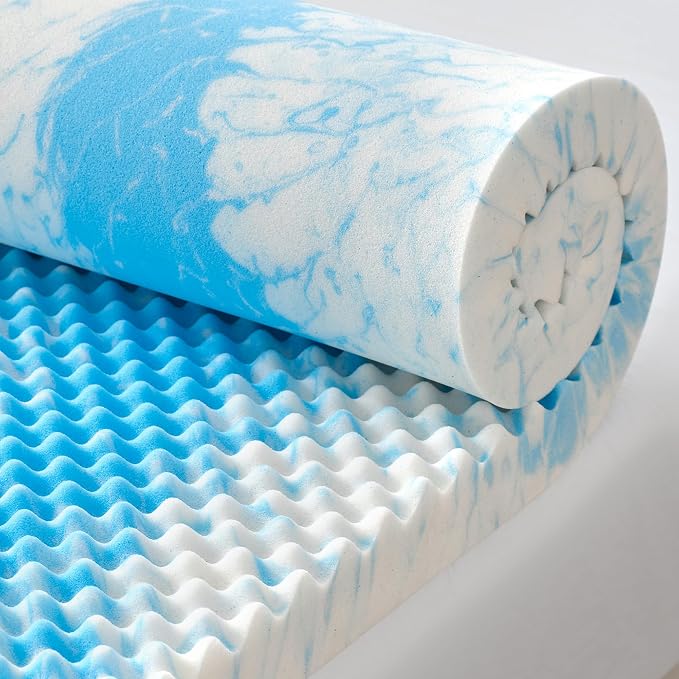 SINWEEK 2 Inch Egg Crate Memory Foam Mattress Topper Twin Size, Soft Mattress by SINWEEK