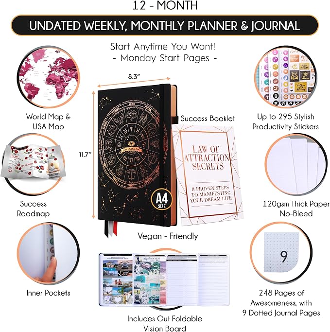 Life Planner - Undated Weekly & Monthly Planner, 12-Month Journey to Increase - Image 2
