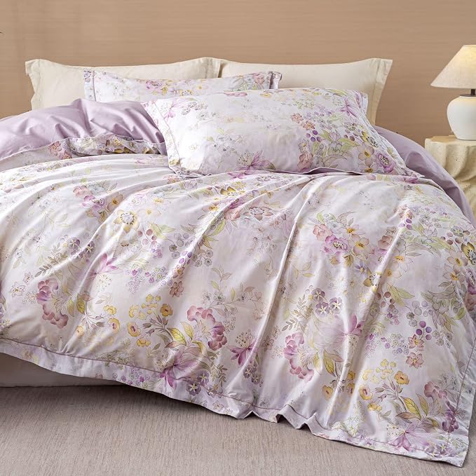OAITE Duvet Cover Set King Size Floral Pattern Ultra Soft 100% Cotton Duvet by OAITE