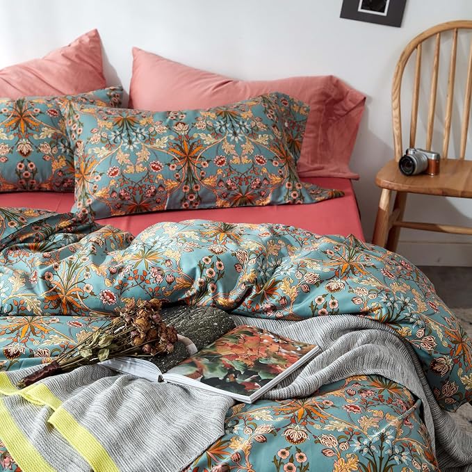 mixinni Vintage Style Garden Flower Duvet Cover Set - Image 4
