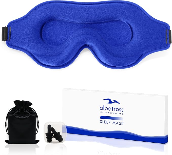 Sleep Eye Mask for Men Women, Sleeping Mask for Side Sleeper, Travel Blackout by AlbatrossHealthNewEngland