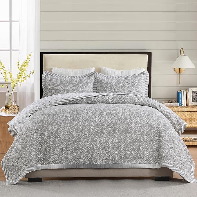 SahSahCasa Quilt Set King Size, 100% Cotton Quilt Bedding Set Bedspread - Image 3