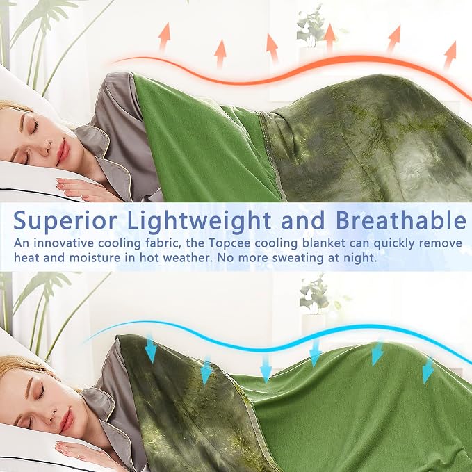Topcee Cooling Blanket for Hot Sleepers, Absorbs Heat to Keep Body Cool for - Image 5