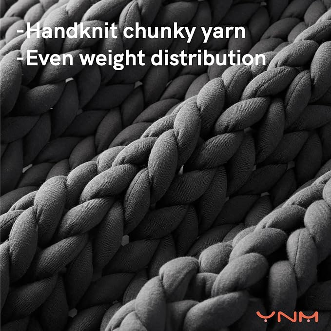 YnM Weighted Blanket, Handmade Chunky Yarn Knitted Design, Soft and Cozy - Image 2