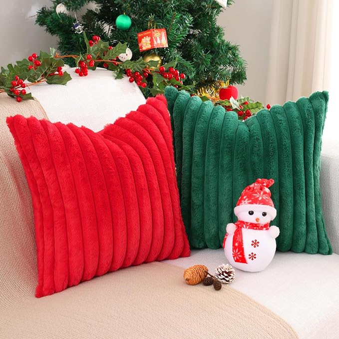 Pallene Faux Fur Plush Lumbar Throw Pillow Covers 12x20 Set of 2, Luxury Soft - Image 4