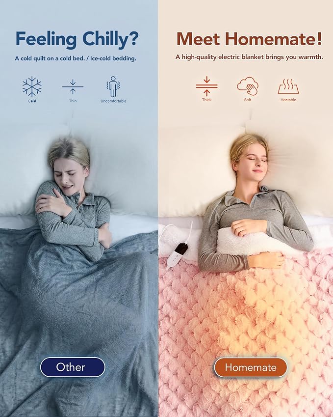 Homemate Electric Heated Throw Blanket - Image 4