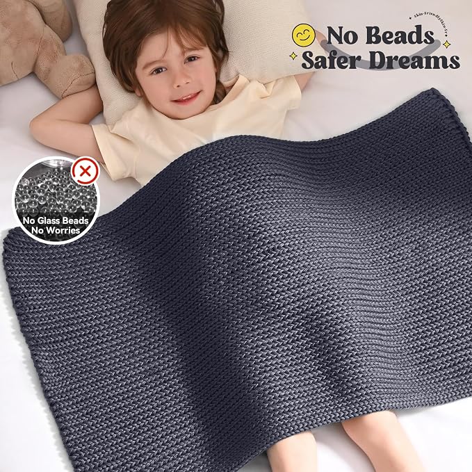 Guohaoi Knitted Weighted Lap Pad No Beads Cooling Weighted Blanket Kids - Image 3