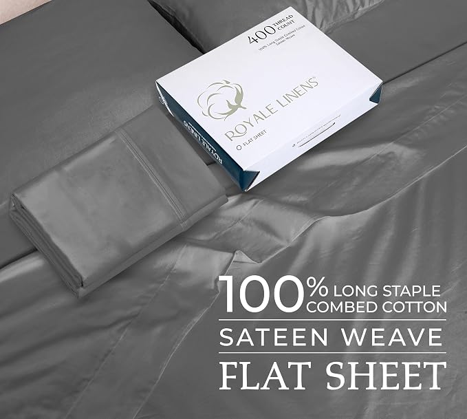400 Thread Count 100% American Grown Cotton Flat Sheet - Image 2