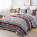 WONGS BEDDING Boho Quilt Set King Size, Lightweight Microfiber Bedspread by WONGSBEDDING